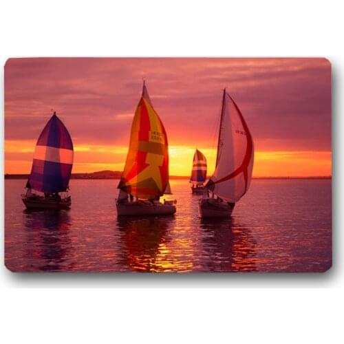 Vintage Sailing Boat Bath Mat Customized Rectangular Mats Personalized Entrance Doormats Washable Kitchen Floor Bathroom Rugs
