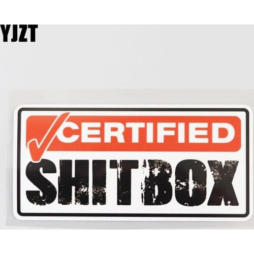 YJZT 12.2CM×5.6CM Certified Shitbox High Quality Decal PVC Car Sticker 12C-0089