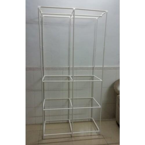 Height 190cm width 92cm wardrobe shelf frame for adults, simple modern economical wardrobe structure storage cabinet with hooks