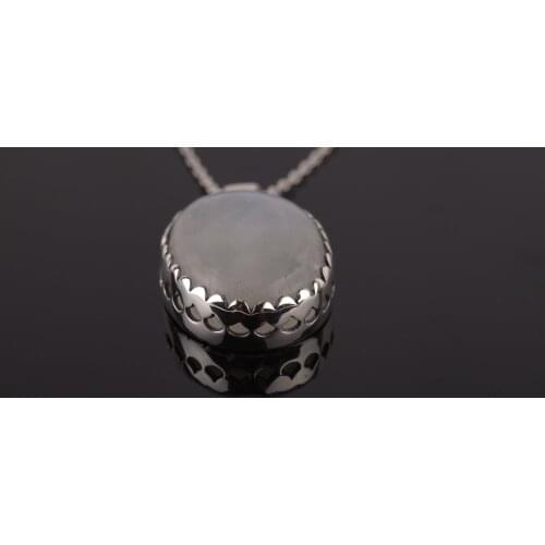 UM US JEWELRY Moonstone Gemstone 925 Sterling Silver Necklace