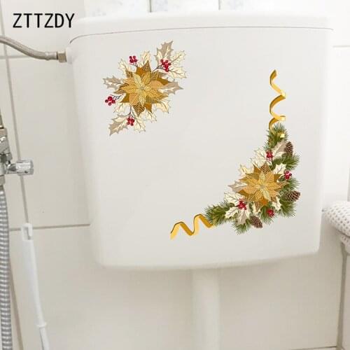 ZTTZDY 19.4×24.3CM Orangutan Pine Cone Retro Stitching Art Bathroom Toilet Decor Home Room Wall Stickers T6-0113