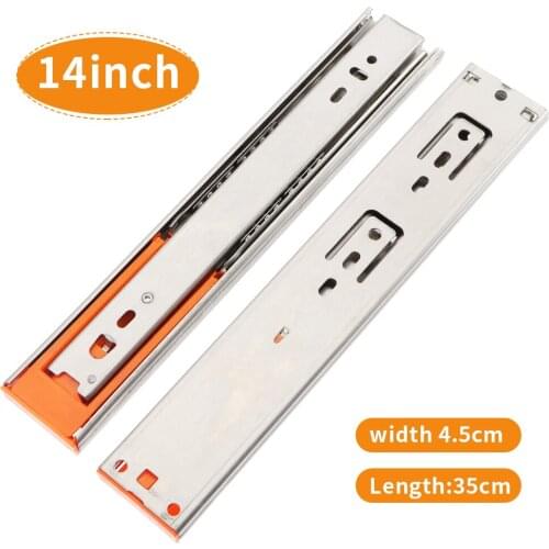 10-20inch Drawer Slides Soft Close Drawer Stainless Steel Track Rail Sliding Three-Section Rail Cabinet Slide Furniture Hardware