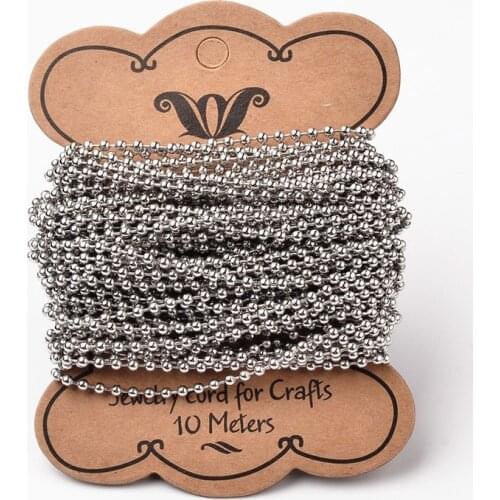 10m 1.5mm 2.4mm Soldered 304 Stainless Steel Ball Chains for Fashion Jewelry Making DIY Bracelet Necklace Findings