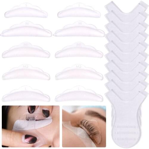 10 Pcs Lash Lift Brush Clean Graft Perm Y Shape Comb Eyelash Brush 5Pairs Silicone Eyelash Perm Pad Eyelash Extension Supplies