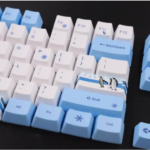 113 Keys Antarctic Penguin OEM PBT Dye-Sublimation Mechanical Keyboard Keycaps PXPA