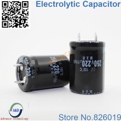 2pcs/lot 250v 220uf Radial DIP Aluminum Electrolytic Capacitors size 22*30 220uf 250v Tolerance 20
