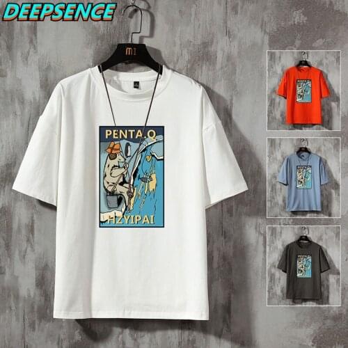 2021 New Summer Casual Short Shirt Men Fashion Youthful Vitality Cotton O Neck Cartoon T Shirt Short Plus Size Men Clothing