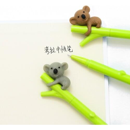 32 pcs/lot Kawaii Koala gel pen for writing cute bamboo black ink Signature pens Stationery school office supplies escolar