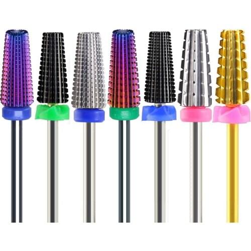 5PCS/Bag Tungsten Carbide Nail Drill Bit 5 IN 1 Milling Cutter Eletric Manicure Machine Equipment Cuticle Clean Burr Accessories