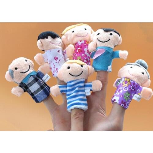 6Pcs Finger Toy Family Members Image Hand Puppet Miniature Size Early Educational Toys for Children Parent-child Interactive Toy