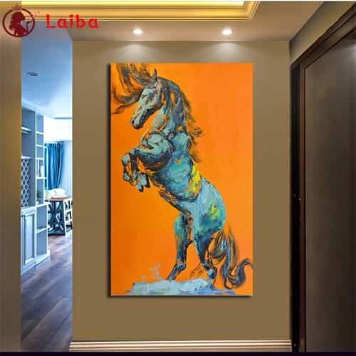 Diamond painting Abstract animal art, painted running horse diamond embroidery full square/round drill puzzles gifts