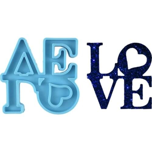 Love Keychain Epoxy Resin Mold Earrings Necklace Silicone Mould DIY Crafts Jewelry Pendants Casting Tools