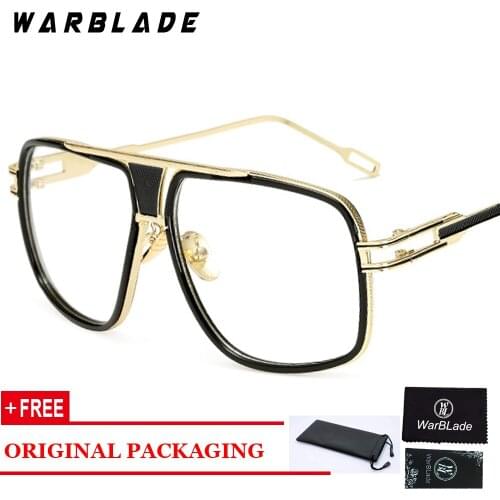 Brand designer big square glasses frames for men clear metal luxury fashion large frame eyeglasses frame men 2018 new