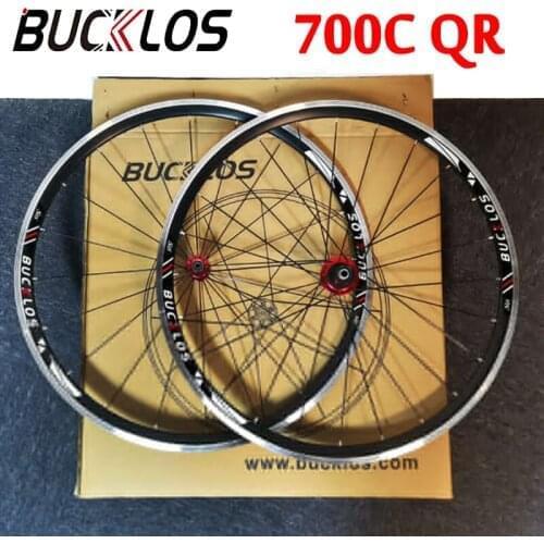 BUCKLOS 700c QR wheelset Road Bike Aluminum alloy Wheel set Front Rear Clincher for 7-11s Cassette Wheel set Rims Bike parts