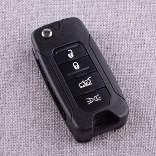 CITALL Car 4 Buttons Flip Remote Key Case Cover Fob Shell Fit for Jeep Renegade 2015 2016 2017 2018
