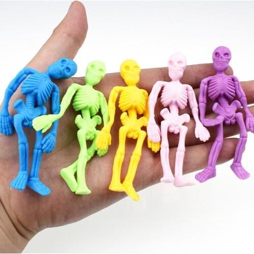 Skull Doll TPR Halloween Toys Anti-stress Elastic Skeleton Zombie Toys Stress Relief Anti Model Adult Kids Fun Squeeze Toys Gift