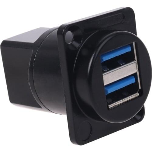 D type socket Metal USB 3.0 socket female to female USB connector panel mounting R9UA