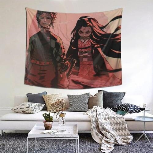 Nezuko Tapestry Anime Manga Kawaii Tapestry Wall Bedspread kawaii Hanging Blanket For Bedroom Dorm