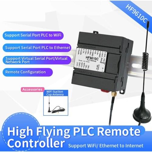 HF9610C PLC to Wifi Remote Control Download Monitoring Equipment Support RS232 RS485 RS422 Serial Port Ethernet Network Port