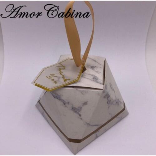 Creative Diamond Marble style Candy Box Wedding Favors And Gifts Party Supplie Baby Shower Paper Gift Chocolate Boxes for guests