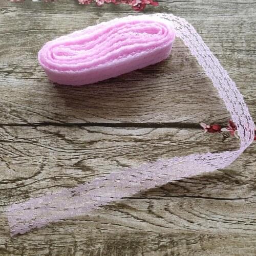 Hot! Best Seller 10 yards 25mm wide Pink lace ribbon lace embroidery lace for clothing/bag/wedding/Decoration/Scrapbooking