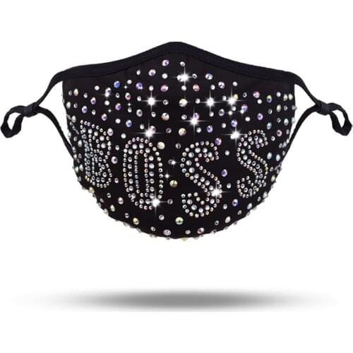 Masquerade Mask for Women Letters Galloween Rhinestone Mardi Gras Reusable Washable Festival Jewelry Party Face Cover