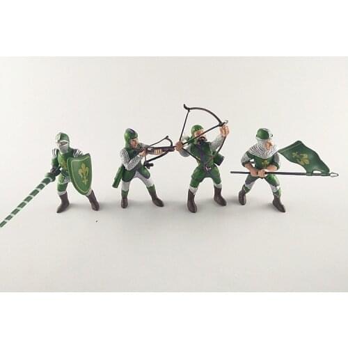 Pvc figure model 3.75 inch 1:18 Knight Soldier Medieval Teutonic Infantry Ancient Roman Soldier Archer 4pcs/set
