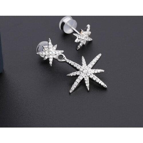 Fashion Zircon Asymmetry Stud Earrings Jewelry For Women Gift