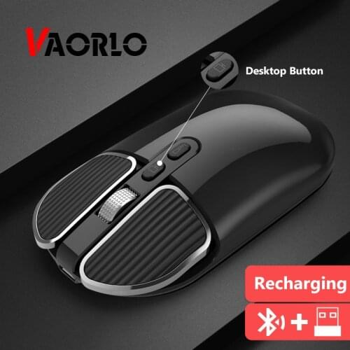 VAORLO Bluetooth 5.1+2.4G Wireless Dual Mode Mouse Rechargeable Optical USB Gaming Mice Computer Charing Mause PC Mouse For Mac