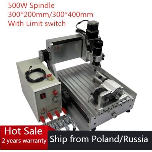 Desktop 4 Axis USB Mach3 500W cnc 3040 Ball screw 3020 wood Router ENGRAVER/ENGRAVING Milling Cutting Machine