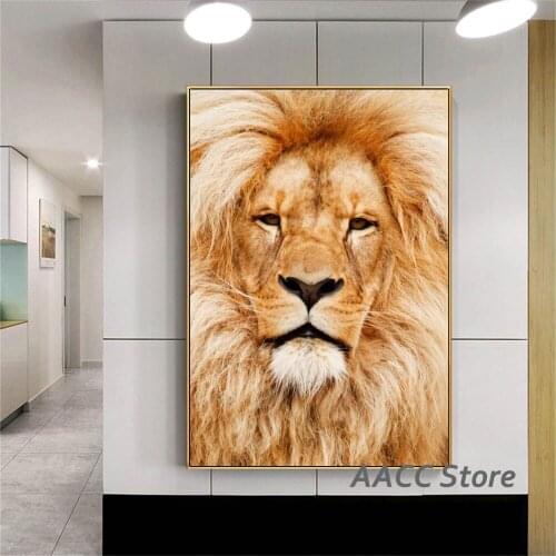 Lion Poster and Print Wild Animals Canvas Paintings Wall Decor Photography Art for Home Nordic Living Room One Piece Decorative