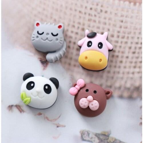 50Pcs Nail Rhinestones Pendant Charms Panda Cat Bear Nail Art Jewelry 3D Glitter Decoration For Nail Art Cute Cartoon Ornament