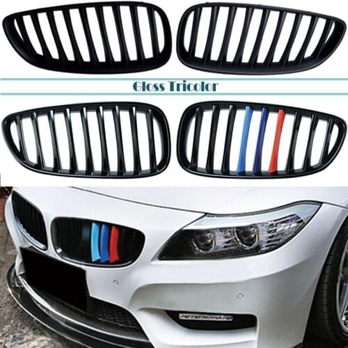 1SET Gloss/Matte Black Front Bumper Racing Grills Kidney Grilles For BMW Z4 E89 M Power Performance Accessories