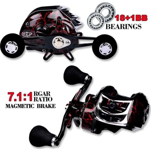 PRO BEROS Metal Water Drop Wheel 18+1BB Axis Fishing Line Reel 7:1:1 Gear Ratio Fishing Gear Sea Fishing Reels Accessories Pesca