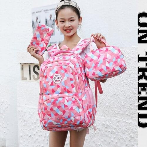 3pcs/set School Bags for Kids Waterproof Book Backpack Lightweight Comfortable Large Capacity Bagpack for Grade 1-6 MD0204