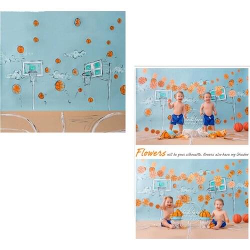 MEHOFOTO Vinyl Photography Background New Fabric Flannel Backdrops Cartoon Basketball wall Ground For Kids photo studio CM6699