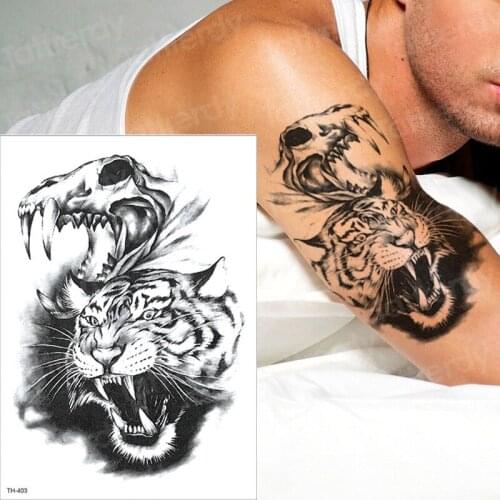 Temporary tattoo sleeves tattoos tiger swallow paw tattoo halloween body stickers water transfer tattoo waterproof tatoo men boy