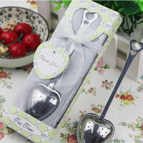 1pcs Tea infuser sample Wedding Souvenirs Green White Box Gift Wedding Favors and Gifts for Guest Party decoration