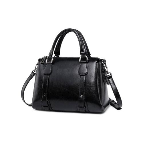 Lady elegant black red green brown top-handle bag for OL daily commercial one shoulder handbag
