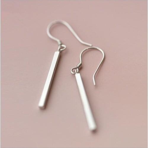 LUKENI Trendy 925 Sterling Silver Earrings For Women Jewelry Charm Geometry Female Drop Earrings Girl Christmas Gift Lady Unique