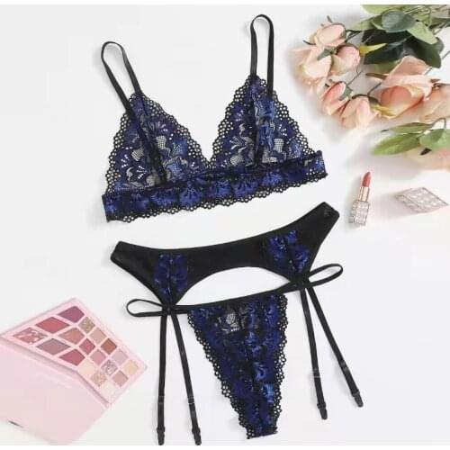 Women Underwear Sexy Lingerie Set Lace Briefs Bra Garter Sets Strap Bras Sensual Lingerie Women Sexy Underwear Erotic Lingerie