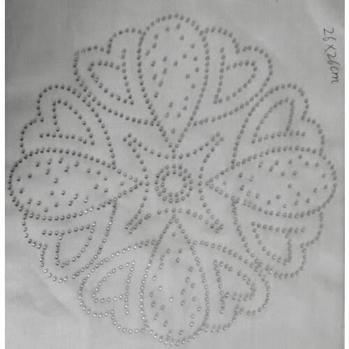 Flower decor rhinestones patch designs iron on transfer hot fix rhinestone transfer motifs iron on applique patches shirt