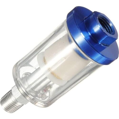 1/4" Blue Spray Gun Pro Mini Air Line Mini Filter Water Trap Clear Painting Moisture Tool For Paintwork Tools Parts