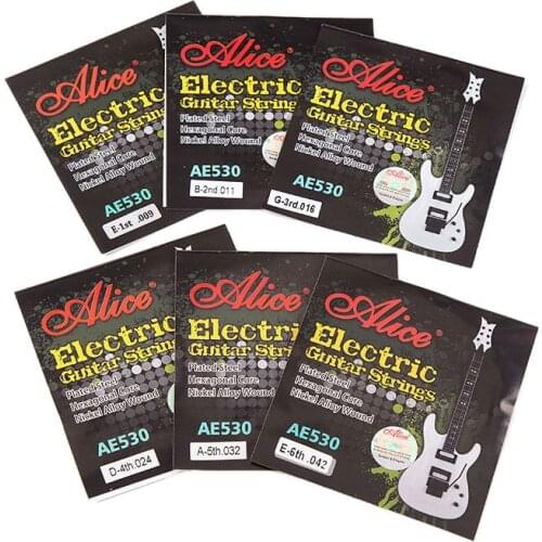 10pcs AE530 Steel Hexagonal Core Nickel E-1st B-2nd G-3rd D-4th A-5th E-6th Single Electric Guitar Strings