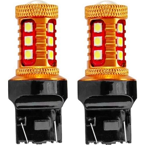 2PCS T20 W21/5W 7443 Super Bright 1000LM 3030 LED Auto Brake Lamp Car Daytime Running Light Turn Signal Bulb White Red Yellow