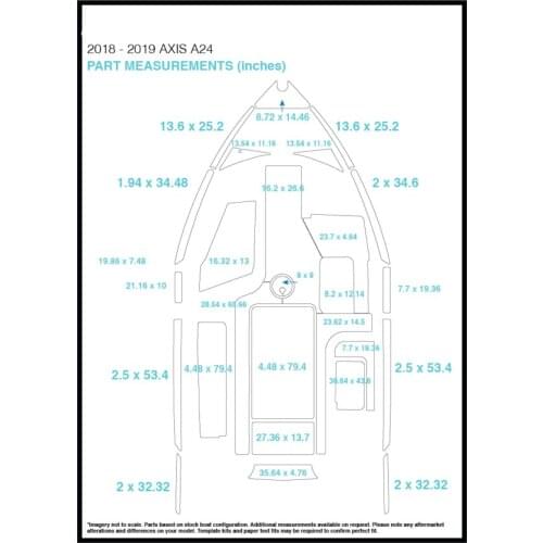 2018 – 2019 Axis A24 Swim Step & Cockpit Pad Boat EVA Teak Decking 1/4" 6mm