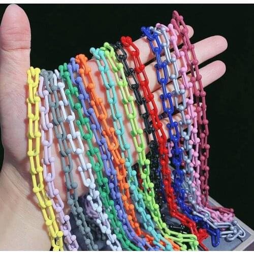 3 Meters, Colorful Enamel Link Chains For Making Women Hiphop Punk Necklace Chocker Simple Minimalist Jewelry