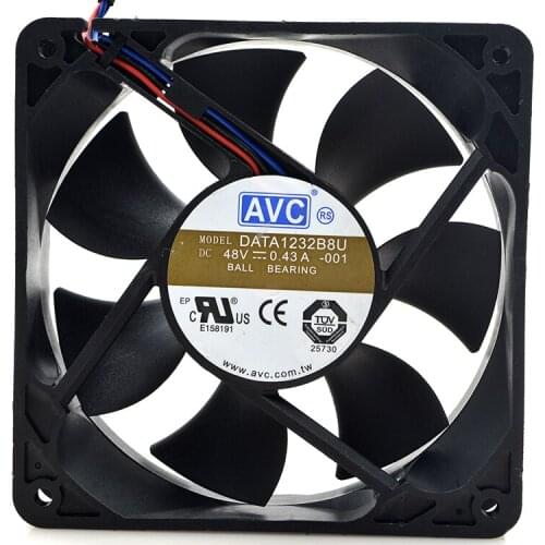 AVC DATA1232B8U -001 DC 48V 0.43A 120x120x32mm 3-wire Server Cooling Fan
