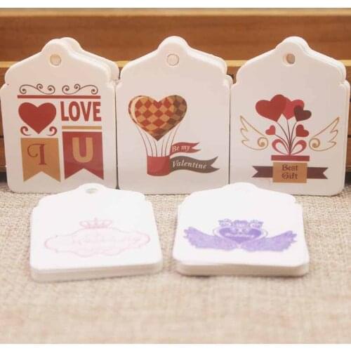5.6*4cm new arrival pretty heart design paper wedding label full color print handmade cookies/ candy/gifts labels 200pcs/lot