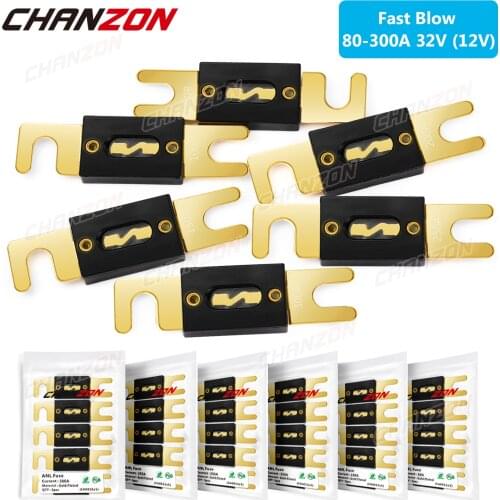 5pcs ANL Auto Blade Fuse Electric 80A 100A 150A 200A 250A 300A 5V 12V 24V 32V Fast Blow Blo Electric Bolt-on Cutoff Fusee
